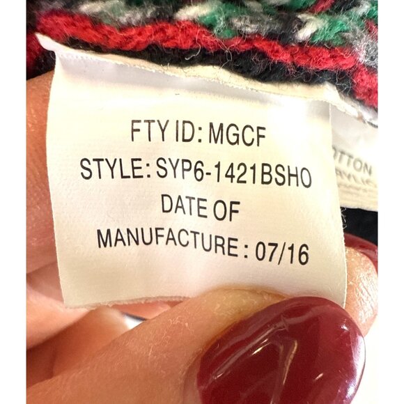 Ugly Christmas Sweater Men's Santa on a Motorcycle Size Medium Black Gray - Picture 6 of 11